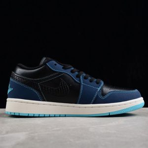 جردن وان لو بلک دارک Jordan 1 Low Black Dark Obsidian Snakeskin