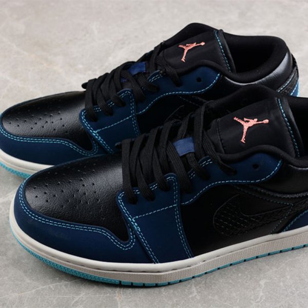 جردن وان لو بلک دارک Jordan 1 Low Black Dark Obsidian Snakeskin