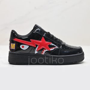 بتینگ ایپ بیپ استا شارک A Bathing Ape Bape Sta Low Shark Black مشکی قرمز