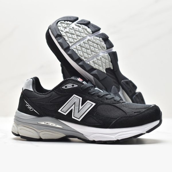 کفش نیوبالانس مردانه New Balance 990 v3 MiUSA Black White