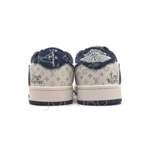 ایر جردن وان لویی ویتون LV Nike Jordan 1 Low x Travis Scott Fragment Denim Navy