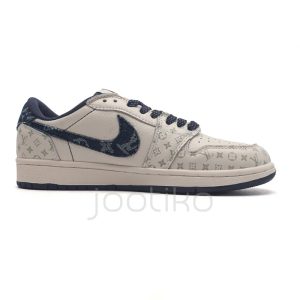 ایر جردن وان لویی ویتون LV Nike Jordan 1 Low x Travis Scott Fragment Denim Navy