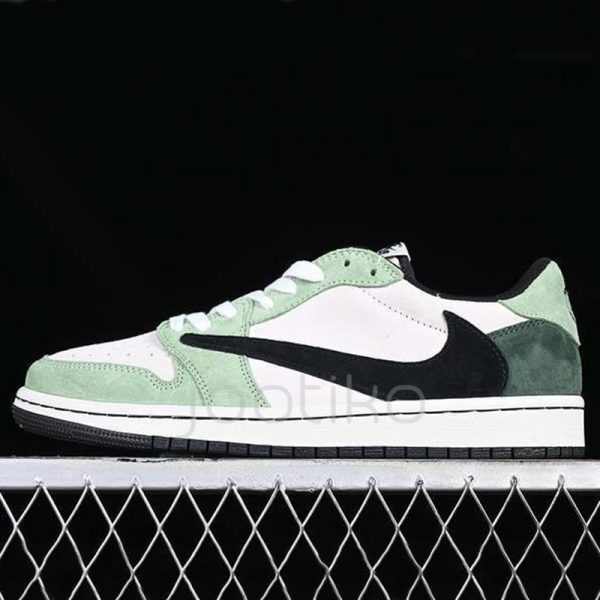 ایر جردن وان لو Travis Scott x Air Jordan 1 Low OG Green White Black سبز سفید مشکی