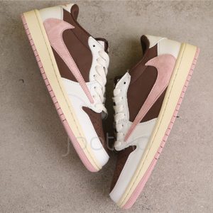 جردن وان لو Travis Scott x Air Jordan 1 Low OG Dark Pony Pink دارک پونی پینک DZ4137-206