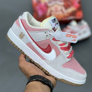 نایک اس بی دانک Nike SB Dunk Low SE 85 Double Swoosh Grey Pink Rabbit